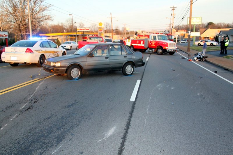 1987 Chevy Nova turned in front of an oncoming 2008 Harley Motorcycle on Madison Street. (Photo by CPD-Jim Knoll) 1987 Chevy Nova turned in front of an oncoming 2008 Harley Motorcycle on Madison Street. (Photo by CPD-Jim Knoll)