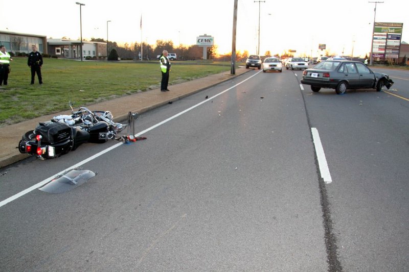 1987 Chevy Nova turned in front of an oncoming 2008 Harley Motorcycle on Madison Street. (Photo by CPD-Jim Knoll) 1987 Chevy Nova turned in front of an oncoming 2008 Harley Motorcycle on Madison Street. (Photo by CPD-Jim Knoll)