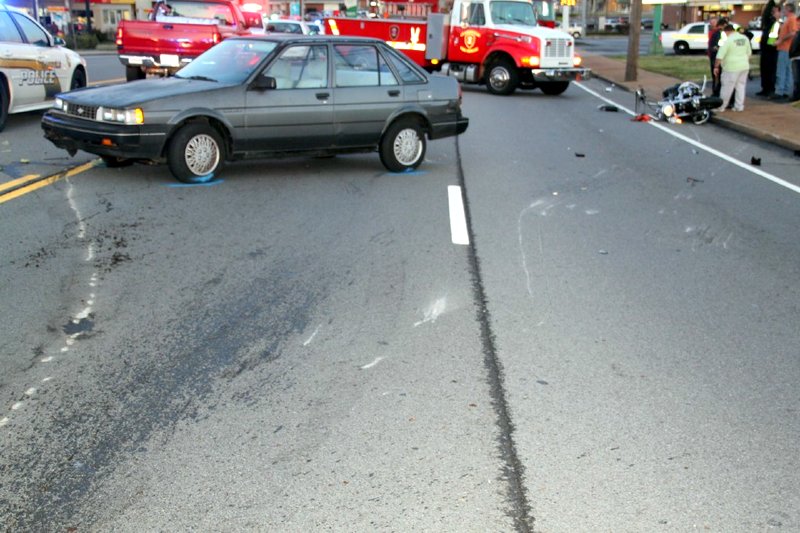 1987 Chevy Nova turned in front of an oncoming 2008 Harley Motorcycle on Madison Street. (Photo by CPD-Jim Knoll) 1987 Chevy Nova turned in front of an oncoming 2008 Harley Motorcycle on Madison Street. (Photo by CPD-Jim Knoll)