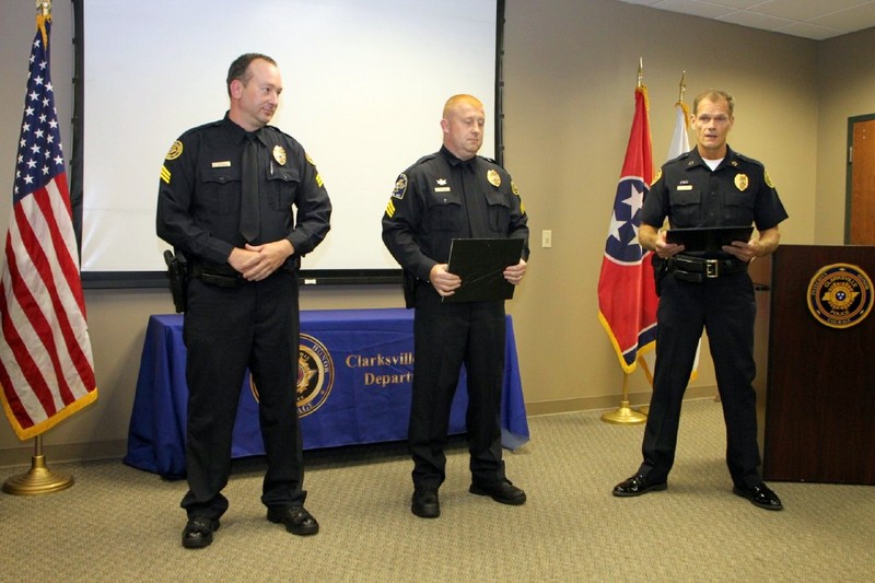 Sgt Greg Beebe, Sgt Steve Hamilton and Chief Al Ansley. (Photo by CPD-Jim Knoll) Sgt Greg Beebe, Sgt Steve Hamilton and Chief Al Ansley. (Photo by CPD-Jim Knoll)