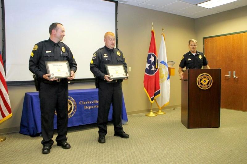 Sgt Greg Beebe, Sgt Steve Hamilton and Chief Al Ansley. (Photo by CPD-Jim Knoll) Sgt Greg Beebe, Sgt Steve Hamilton and Chief Al Ansley. (Photo by CPD-Jim Knoll)